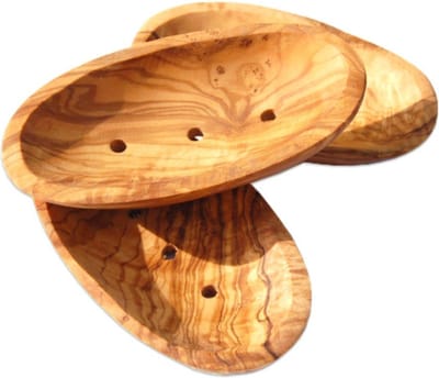 D.O.M. Ovale Zeephouder van Olijfhout – Handgemaakt 16 cm 1 Stuk