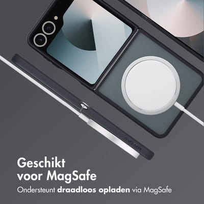 imoshion Hoesje - Geschikt voor Samsung Galaxy Z Flip 7 - Color Guard Backcover met Magnetische Ring - Zwart