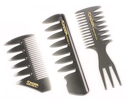 Allecto - Styling Kam 3Pcs - Brede Tand Kammen - Duurzaam en Lichtgewicht - Voor Heren Kapsel - Thuis Barbershop - Geschikt voor Diverse Stijlen