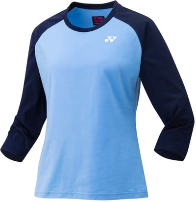 Yonex 16580EX dames katoenen sportshirt - lange mouw - blauw