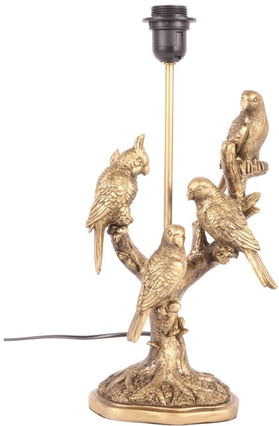 Baroque - Lampenvoet - Tafellamp Voet Vogels 44 cm - Goud - Resin - 44x14x19.5 - Polyresin