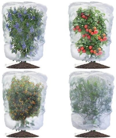 Insectennet - 4 Stuks - Moestuinnet - Polyester - Gewasbescherming - Herbruikbaar - Tuinnet - Tuinspullen - Voor het beschermen van hekken, moestuinen, vijvers - 120*150cm - Wit
