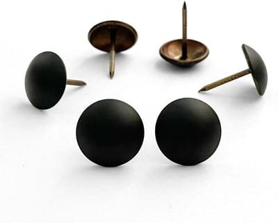 100 stuks matzwarte bekledingsspijkers, 1,6 cm decoratieve spijkers voor meubels, banken en deuren - doe-het-zelf decoratie