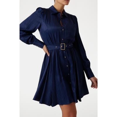 GUESS Stella Flared Dress Navy Monogram Jacqau Taglia: 36 | Abiti in T-Shirt Outlet | Donna | Blu