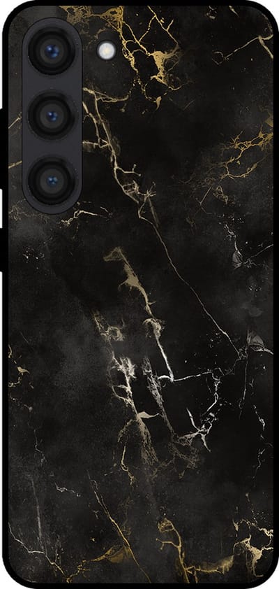 Smartphonica Telefoonhoesje voor Samsung Galaxy S23 met marmer opdruk - TPU backcover case marble design - Zwart geschikt voor Samsung Galaxy S23