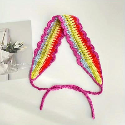 Haimeikang Nouveau Bandeau Cheveux Crochet Femmes Écharpe Couleur Unie Tricot Bandeaux Bandanas Larges Élastiques Accessoires de Mode pink