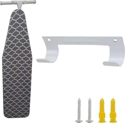 Candala Strijkplank Hanger Wandmontage Strijkplank Houder Organizer Wandrek voor Wasruimtes Opbergrek Opknoping Plank Hanger (Wit)
