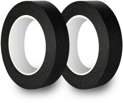 2 Rollen Hoge Kwaliteit Plakband, 20 mm x 50 m, Voor Schilderwerk en Decoratie Binnen en Buiten, Zwart, Sterke Hechting en Veelzijdig Gebruik