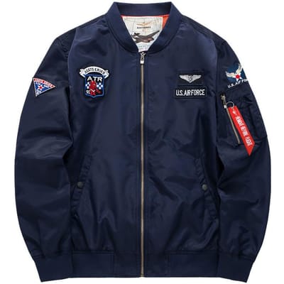 Lente en Herfst Dunne Heren Vliegpak Jas Heren Casual Jas Grote Maat Heren Amerikaans Baseball Uniform 4XL blauw