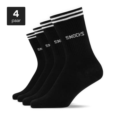 SNOCKS Hoge Sportsokken met Strepen - Sportsokken Heren - Sportsokken Dames - Biologisch Katoen - Maat 35/50 - 4 Paar - Comfortabel - Duurzaam Cadeau
