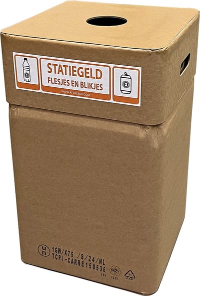 Statiegeld inzamelbak flesjes en blikjes voor thuis - Statiegeldbak - Statiegeldbak voor thuis - PETflesjes en blikjes inzamelbak - Incl. ophangsysteem voor PMD zakken of 60 ltr zakken met trekband