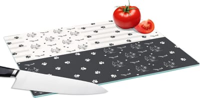 Glazen Snijplank - 39x28 - Katten - Pootjes - Patronen - Huisdier - Snijplanken Glas