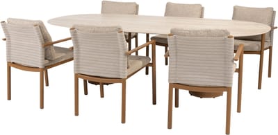 Colorado Safina dining tuinset 240x105xH75 cm 7 delig keramiek amber 4 Seasons Outdoor