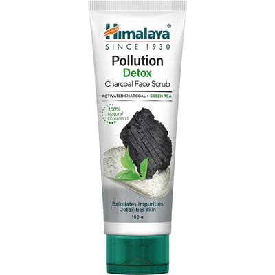 Himalaya Pollution Detox Houtskool Gezichtsscrub 100g Diep Reinigend Exfoliërend Huid Oplichten Zacht Dagelijks Gebruik