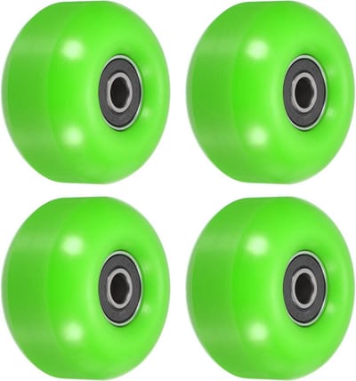 Skateboard Wielen - Cruiser Set - Straat Skaten - Met Lagers - 52mm 4 Pack - Groen Zwart
