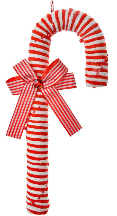 Clayre & Eef Kersthanger Zuurstok 36 cm Rood Wit Kunststof