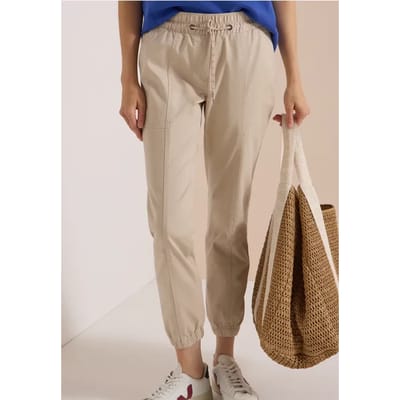 Broek met Mid Waist-taille en smalle pijpen in een Loose Fit-pasvorm
