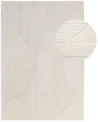 by fonQ Shapes Vloerkleed - Crème - Rechthoekig - 160 x 230 cm