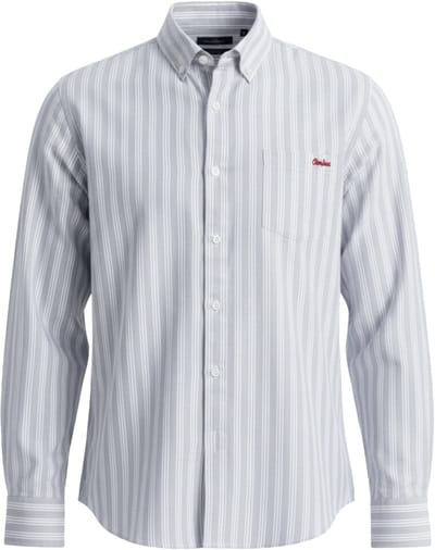 OMBRE Overhemd - Slim Fit - Katoen - Lange Mouw Grijs S