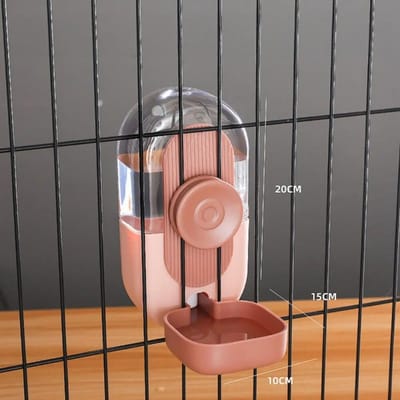 Automatische Huisdier Voederbak Kooi Hangende Kom Waterfles Container Dispenser Voor Katten Konijn Vogels Huisdier Voeding Product roze