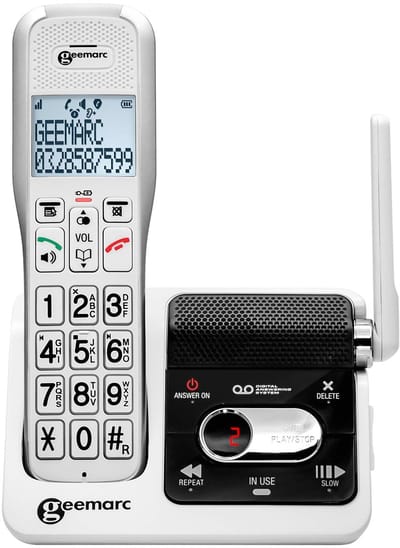 Geemarc, Vaste telefoon voor senioren Met volume instelbaar tot 50 dB AmpliDect 595 U.L.E, Wit