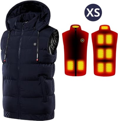Bovista Verwarmde Bodywarmer - Heated Vest - Elektrische Bodywarmer - Met Capuchon - Jas - Oplaadbaar - Unisex - Maat XS - Blauw