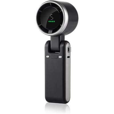 Draagbare Handheld Turbo Ventilator Opvouwbare Koelventilator met 5 Snelheden, Oplaadbare Bureau-/Nekventilator voor donkergrijze kleur