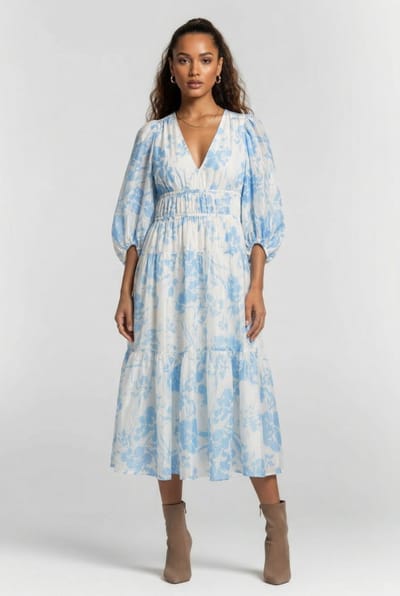 & Other Stories Femke Dress White Size: XS | Midi Dresses Outlet | Dames | Blauw