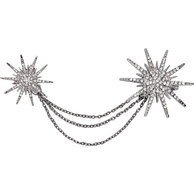 Femmes Exagéré Mode Élégant Strass Épingle Broche Vêtements Robe Décoration Bijoux gray