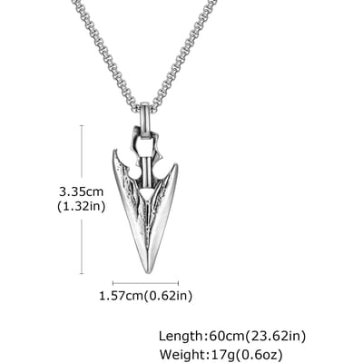 Vnox Viking Speerpunt Hanger Kettingen voor Mannen, Kleur Pijlpunten Ketting Kraag, Etnische Stijl Sieraden white