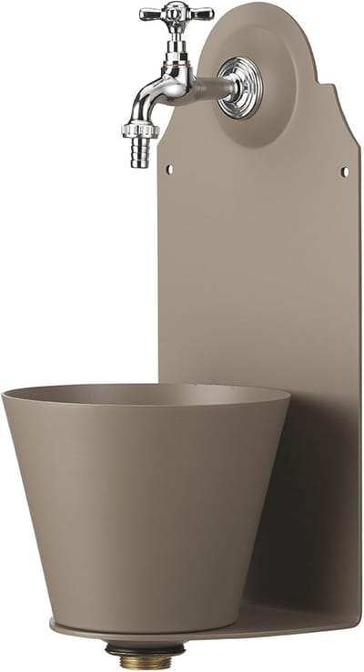 42PR wandfontein van aluminium met kraan en bad, kleur taupe