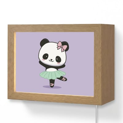 Wandlamp 20x15 cm - Oplaadbaar - Panda - Paars - Sierlijk - Kawaii - Wandlampen binnen woonkamer - Slaapkamer lamp met kabel - Decoratieve nachtlamp - Vloerlamp snoer