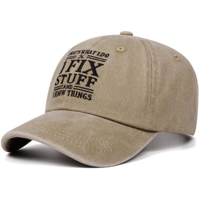 Ifix Stuff Casquettes de Baseball Lavées Broderie Lettre Casquette de Papa Femmes Hommes Extérieur Hip-Hop Décontracté Casquettes Canard Style Classique Sport Golf H 54-61CM gray