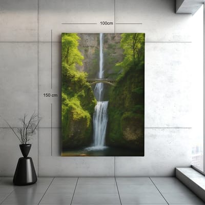 Canvas Schilderij - Prachtige Waterval - Landschappen - Natuur - 60x40x2 cm