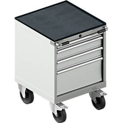 Schäfer Shop Select ladekast met wielen WSK 18-27, 4 laden, tot 75 kg, B 411 x D 572 x H 770 mm, lichtgrijs/lichtgrijs