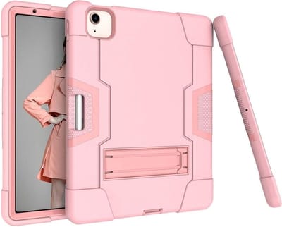 Tablet Hoes Heavy Duty robuuste standaardhoes - Shock Proof Standcase Hoes Geschikt voor: iPad Air 4 / Air 5 - 2020 10.9 inch & Apple iPad Pro 11 2020/2021/2022 11 inch - Roze