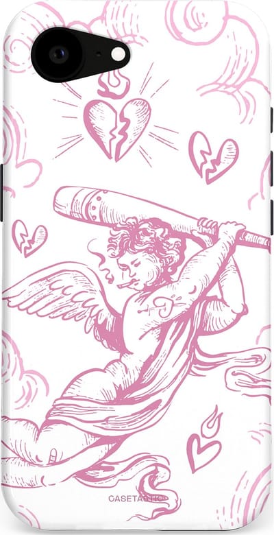 Casetastic Hoesje Geschikt voor Apple iPhone 16e Magsafe - Stijlvolle Beschermende Duo-layer Case - Engel Roze Liefde
