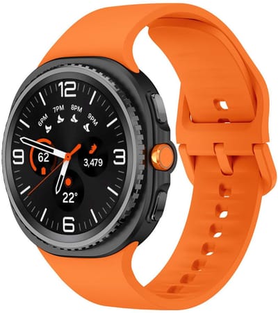 Siliconen bandje - geschikt voor Samsung Galaxy Watch 8 (40mm) / Galaxy Watch 8 (44mm) / Galaxy Watch 8 Classic - gespsluiting - oranje