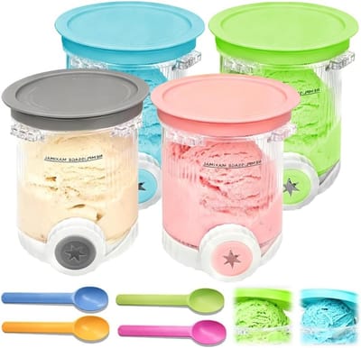 480ml IJscontainers voor Swirl IJsbereiders, BPA-vrij en Vaatwasmachinebestendig, Perfect voor IJs en Sorbet