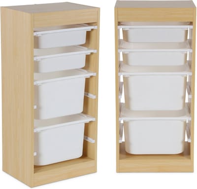 sweeek - Kinder opbergmeubel met 4 opbergbakken, 41,5 x 30 x 89 cm (set van 2)