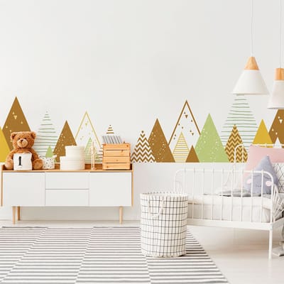 Kinderstickers van Scandinavische bergen, ontwerp van Louka, 100 x 170 cm