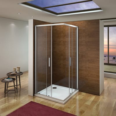 90x70cm Vierkante douchewand douchecabine hoekinstap schuifdeur ESG-glas 185cm douchescherm