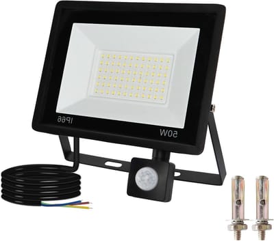 Krachtige 50W LED Schijnwerper met Bewegingssensor voor Buiten, Waterdicht en Energiezuinig Verlichting