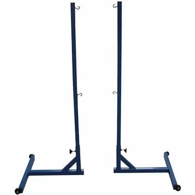 Set van 2 mobiele badmintonpalen met contragewichten en wielen Softee Equipment