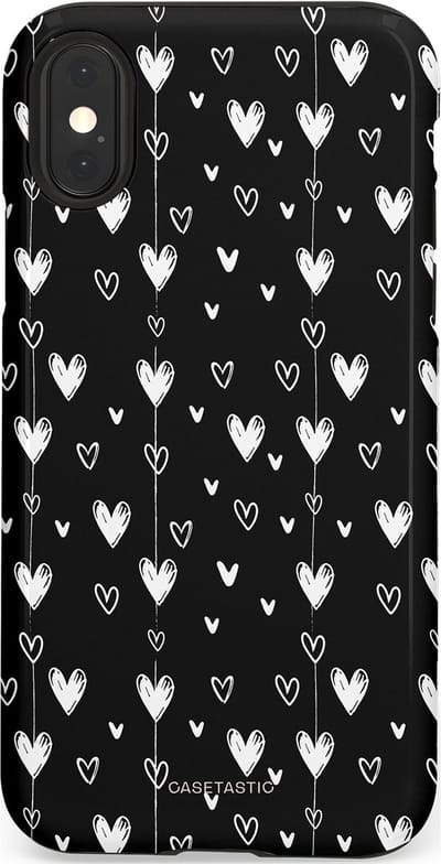 Casetastic Hoesje Geschikt voor Apple iPhone X/Xs - Stijlvolle Beschermende Duo-layer Case - Hangend Hartje