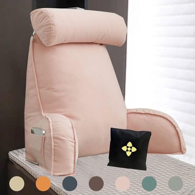Knuffelkussen - Leeskussen bed - Comfortabel zitten - Ergonomisch ontwerp - 75x40x58 cm - Roze