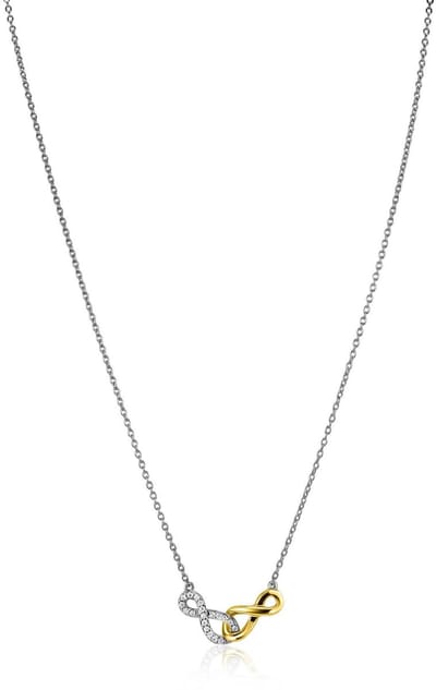 ZINZI zilveren fantasie ketting met aan elkaar verbonden Infinity tekens 42-45cm ZIC2649