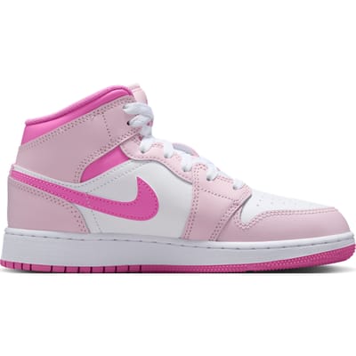 Jordan Aj1 Mid Kindersneakers - Rood - Maat 40 - Mesh/Synthetisch