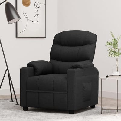 Comfortabele Relaxstoel - Zitmeubel Stof - Ontspannen Thuis - Handmatige Ligfunctie - 75x105 cm - Zwart