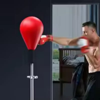 Boksbal Staand - Boxbal Volwassenen - Bokszak - Rood met Zwart Basis